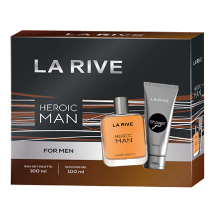 La Rive HEROIC Coffret Eau de toilette  100ml and Shower Gel 100ml - New and Original La Rive