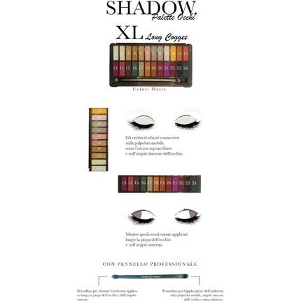 FACE COMPLEX Professional Makeup Palette Eye Shadow Long Coffee XL Palette with Pessato Pigments 24 Shades Glitter and Matte Effect - Maison des fragrances