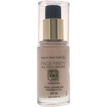 Facefinity All Day Flawless 3 In 1 Foundation SPF20  40 Light Ivory for Women 30ml - Maison des fragrances