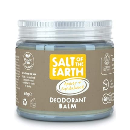 Salt Of The Earth Natural Deodorant Balm Amber and Sandalwood Unisexe