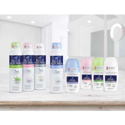 Felce Azzurra Skin Care Deodorant Roll On 48h Formula Idra Talc with White Tea Déodorant (Déo) Mixte 50ml - Maison des fragrances