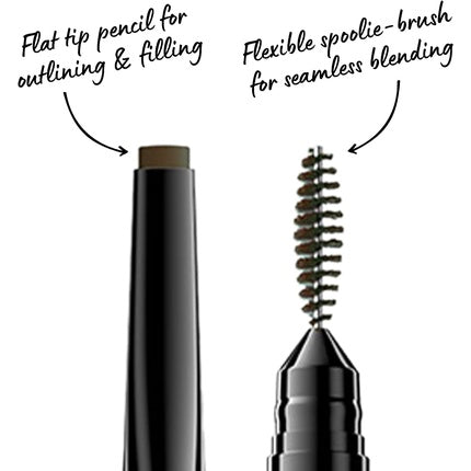 NYX Professional Makeup Precision Brow Pencil Dual Ended with Flat Tip Pencil and Spoolie Brush Vegan Formula Shade Taupe 02