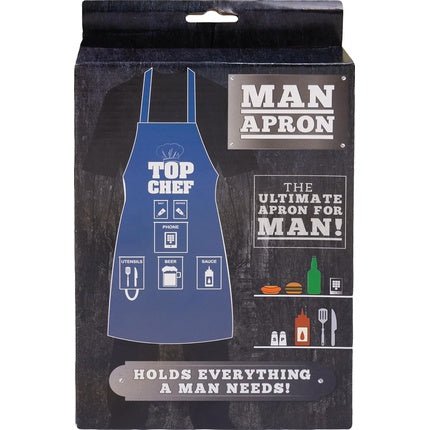 Fizz Creations Novelty Man Apron with 6 Pockets for Utensils, Beer, and Phone - Maison des fragrances