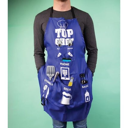 Fizz Creations Novelty Man Apron with 6 Pockets for Utensils, Beer, and Phone - Maison des fragrances