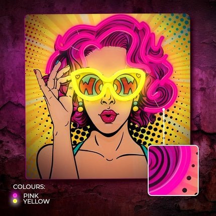Forever Light LED Neon Art Sign Power Woman - Yellow Purple Neon Light - Maison des fragrances