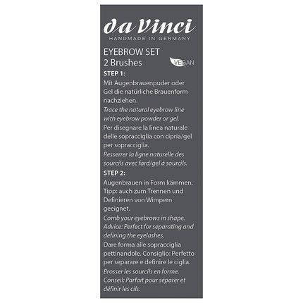 Eyebrow Brush Set with Makeup Instructions Handmade in Germany