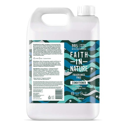 Faith In Nature Natural Fragrance-Free Conditioner for Sensitive Hair 5L Refill Pack - Perfume-Free Faith In Nature