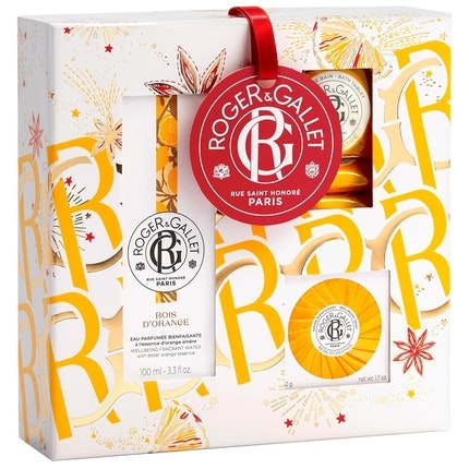 Roger & Gallet Bois d'Orange Coffret Orange Wood 3.3 fl oz, 1oz équivaut à 30ml Spray 1.7 oz, 1oz équivaut à 30ml Soap Bath Tablets Roger & Gallet