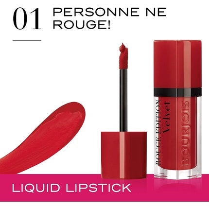 Bourjois Rouge Edition Velvet Liquid Lipstick 01 Personne Ne Rouge 6.7ml