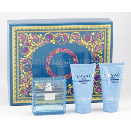 Versace Man Eau Fraiche Set 50ml EDT with Shower Gel and After Shave Balm Versace