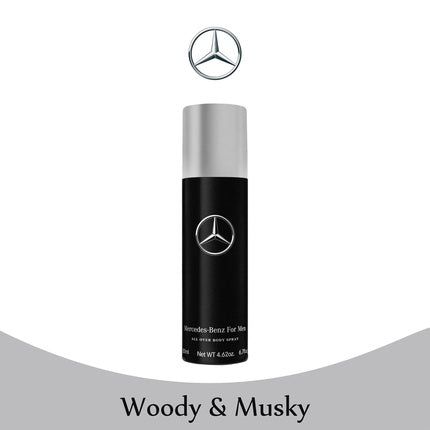 Mercedes-Benz For Men Original Elegant Fragrance Formula Lightweight Aromatic Men’s Body Spray 6.7 fl Oz Mercedes-Benz