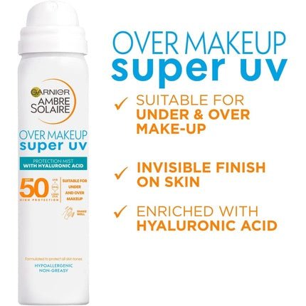 Garnier Ambre Solaire Over Makeup Super UV Protection Mist - 75ml (SPF 50) - Maison des fragrances