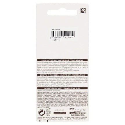 GEMEY MAYBELLINE Superstay Matte Ink Lipstick 15 Lover - Maison des fragrances