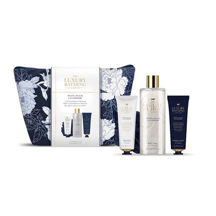 Gift Set Body Care in Cosmetic Pouch Peony, Peach & Raspberry 4 pcs - Maison des fragrances