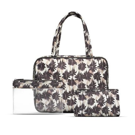 Gillian Jones 3 - Piece Cosmetic Bag Set - Palm Print - Maison des fragrances