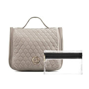 Gillian Jones Organizer Cosmetic Bag Beige Velour - Maison des fragrances