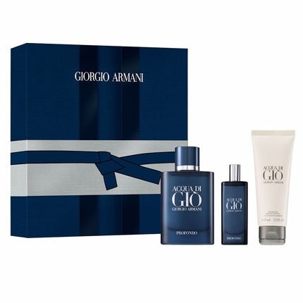Giorgio Armani Acqua Di Gio Profondo Gift Set - Edp Spray 75ml, Edp 15ml, Shower Gel 75ml - Maison des fragrances
