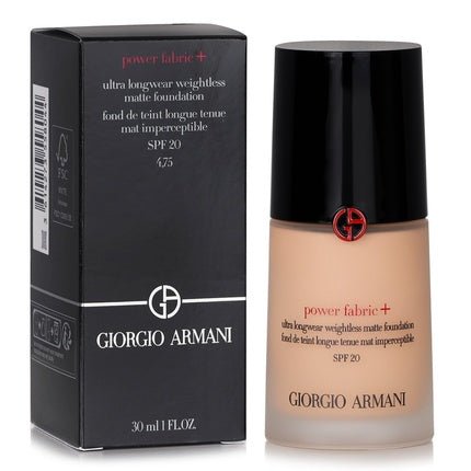 Giorgio Armani Power Fabric + Ultra Longwear Weightless Matte Foundation 4.75 SPF 20 30ml - Maison des fragrances