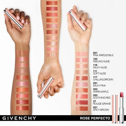 GIVENCHYLadies Rose Perfecto Beautifying Lip Balm 0.09 oz  110 Milky Nude Makeup 2.8g - Maison des fragrances