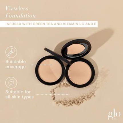 Glo Skin Beauty Pressed Base Powder Foundation Makeup Honey Light - Flawless Coverage for a Radiant Natural Second - Skin Finish - Maison des fragrances