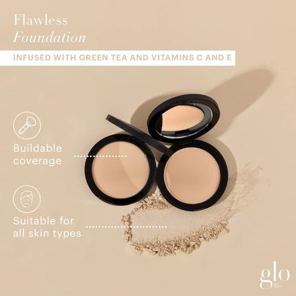 Glo Skin Beauty Pressed Base Powder Foundation Makeup Honey Medium - Flawless Coverage for a Radiant Natural Second - Skin Finish - Maison des fragrances