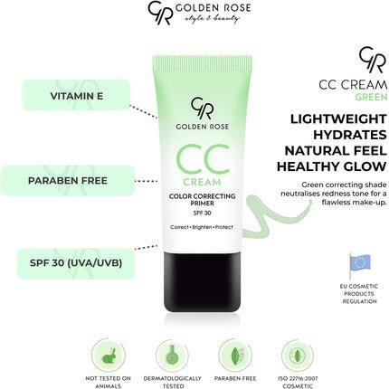 Golden Rose CC Cream Correcting Primer Green SPF30 - Maison des fragrances