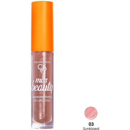Golden Rose Miss Beauty Diamond Shine 3d Lipgloss No:03 Sunkissed Non - Sticky Fine Structure - Maison des fragrances