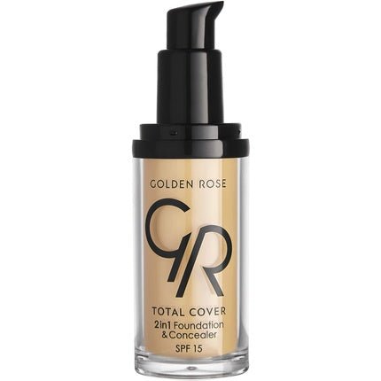 Golden Rose Total Cover 2 in 1 SPF15 Foundation and Concealer 03 Almond - Maison des fragrances