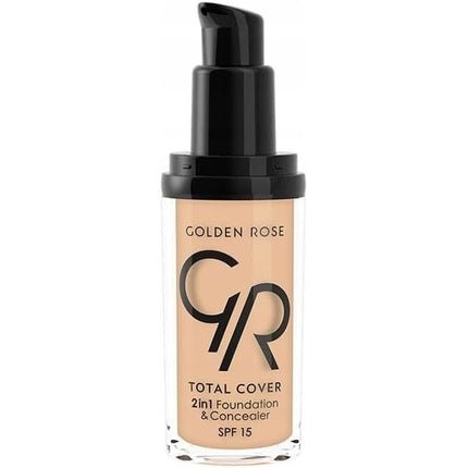 Golden Rose Total Cover 2 in 1 SPF15 Foundation & Concealer 02 Ivory - Maison des fragrances