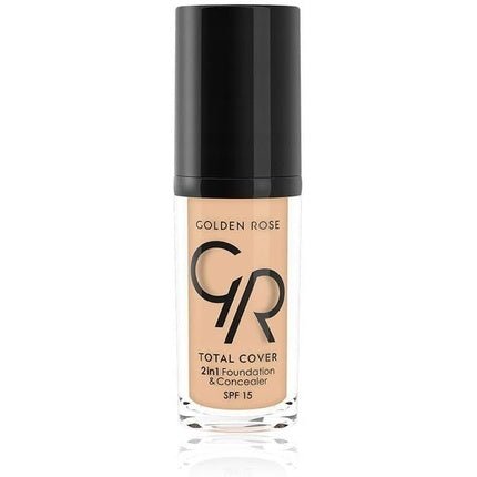 Golden Rose Total Cover 2 in 1 SPF15 Foundation & Concealer 02 Ivory - Maison des fragrances