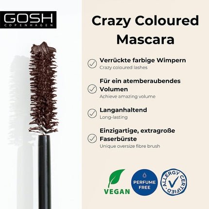 GOSH Boombastic Crazy Mascara for Extreme Volume and Long Lashes 005 Chocolate Brown - Maison des fragrances
