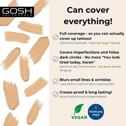 Gosh Concealer High Coverage 004 Natural for Optimal Coverage Liquid Makeup - Maison des fragrances