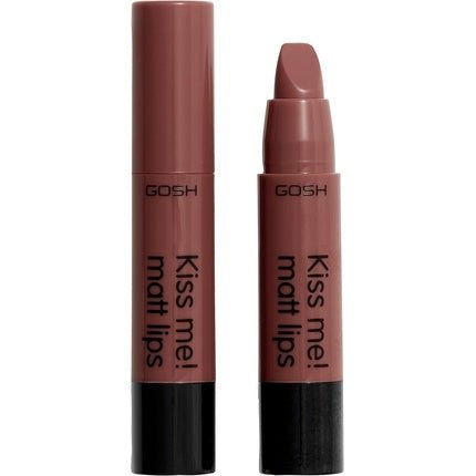 GOSH Kiss Me Matt Lips Nude Lipstick Long Lasting High Pigment Light Creamy Texture Soft Matte Kissproof Moisturising Vegan Perfume - free 006 Sweet Kiss - Maison des fragrances