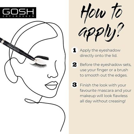 GOSH Mineral Waterproof Eye Shadow Pearly White 001 with Creamy Texture for Easy Application and Intense Color - Maison des fragrances