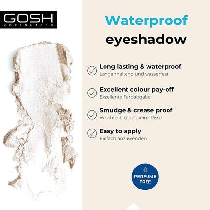 GOSH Mineral Waterproof Eye Shadow Pearly White 001 with Creamy Texture for Easy Application and Intense Color - Maison des fragrances