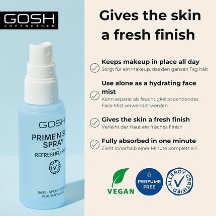GOSH Prime'n Set Fixing Spray Vegan 2 in 1 Makeup Setting and Primer Spray for Long - Lasting Looks 100ml - Maison des fragrances