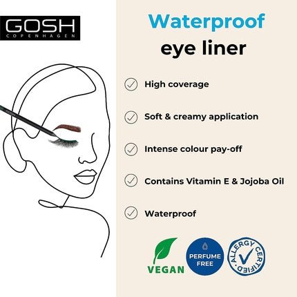 Gosh Waterproof Eyeliner Woody Green - Maison des fragrances