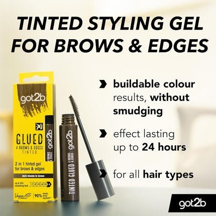 Got2b Glued Brows & Edges Tinted Gel Dark Brown 16ml - Maison des fragrances