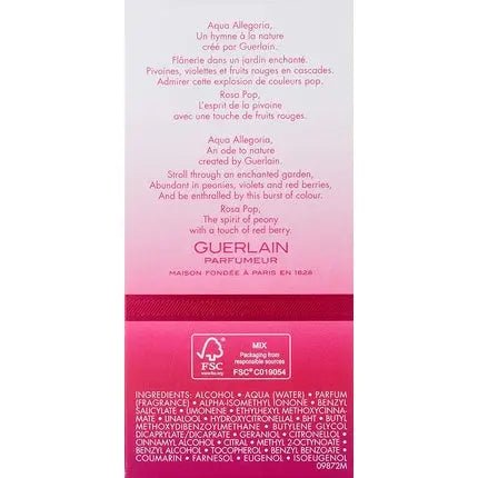 Guerlain Aqua Allegoria Rosa Pop - Eau De Toilette Spray Femme 100ml - Maison des fragrances