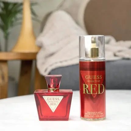 Guess Seductive Red 2.5oz EDT Spray, 3.4oz Body Lotion, 0.5oz Travel EDT - Maison des fragrances