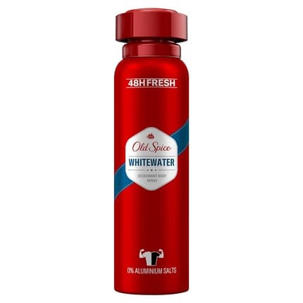 Old Spice Whitewater Deodorant Body 48h Freshness 0% Aluminum Salts No White Residue and Yellow Stains Amber Sandalwood and Citrus Notes 150ml pour homme
