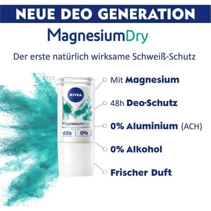 Nivea MagnesiumDry Pure Aqua Roll-On Deodorant Déodorant (Déo) Mixte 50ml