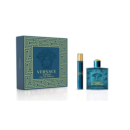 VERSACE EROS by Gianni Versace Eau de Parfum Spray 3.4oz and Mini 0.33oz - Pack of 2 Versace