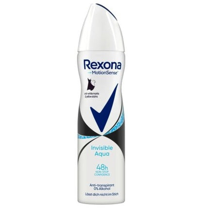 Rexona Women's Deodorant Antiperspirant Spray Invisible Aqua 150ml Rexona