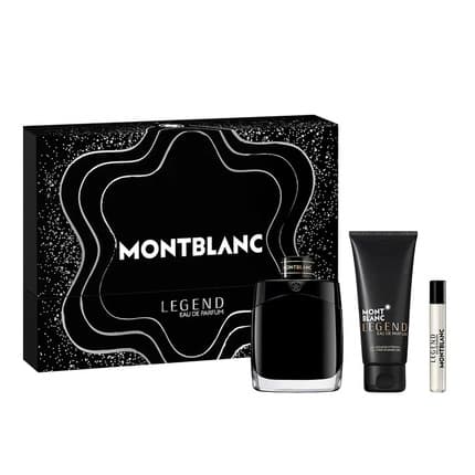 Mont Blanc Legend Eau De Parfum Spray Set - 100ml Spray, 75ml Miniature, 100ml Shower Gel
