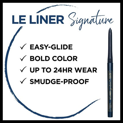 L'Oreal Paris Makeup Le Liner Signature Mechanical Eyeliner Easy-Glide Smudge Resistant Bold Color Long Lasting Waterproof Eyeliner Blue Jersey 0.011 oz 1 count