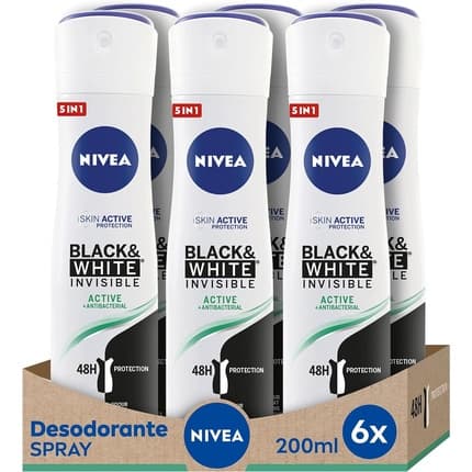 Nivea Invisible for Black & White Active Déodorant (Déo) Mixte 200ml