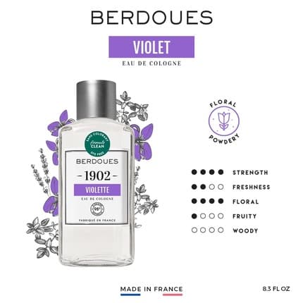 Berdoues 1902 Violet Floral Scent Made in France 8.3 fl.oz. Eau de Cologne (EDC) Mixte 245ml