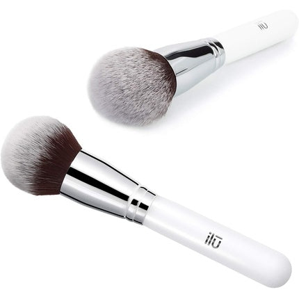 T4B ILU 200 Series Face Makeup Powder Brush for Loose and Pressed Powder, Blush, Bronzer, Highlighter, with Taklon Bristles, White 209