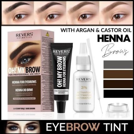 Henna Eyebrow Eyelash Tint Lasting Brow Dye Paint Cream Brown Black Full Kit Set - Maison des fragrances